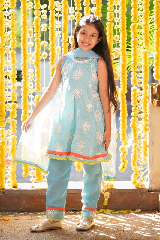Gorgeous Sequin Work Blue Anarkali - Kirti Agarwal