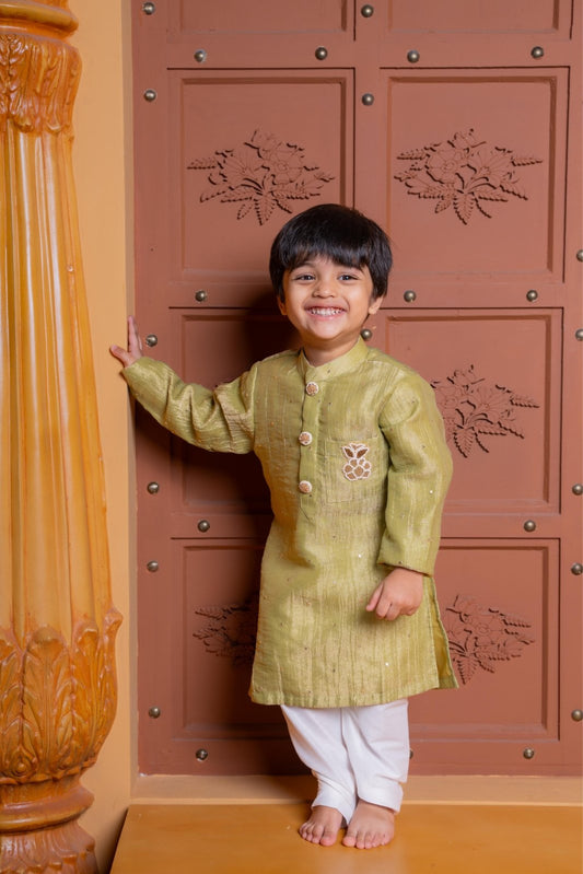 Shimmery Sequin Embroidered Ethnic Kurta With Pyjama - Kirti Agarwal