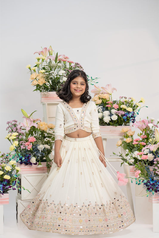 Stunning Embroidered Top And Lehenga