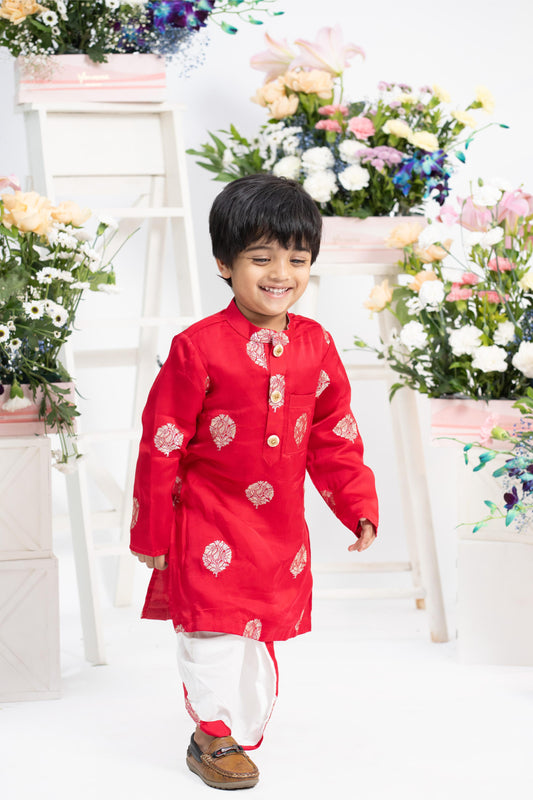 Royal red festive kurta set