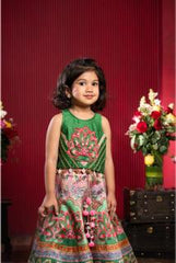 Elegant Lace Detailed Top And Printed Lehenga