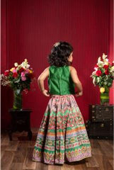 Elegant Lace Detailed Top And Printed Lehenga