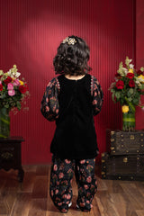 Velvet Kurti With Printed Pant