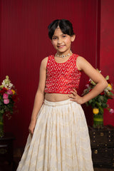 Red & Ivory Festive Lehenga Set – Timeless Tradition with a Modern Spark