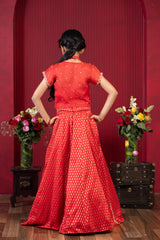 Royal Red & Gold Embroidered Lehenga Set – A Timeless Festive Classic for Young Divas