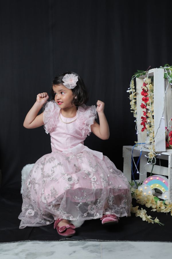 Ruffled Sleeveless Top with Lahenga - Kirti Agarwal