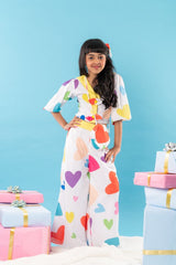 Heart print crop top with Palazzo - Kirti Agarwal