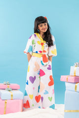 Heart print crop top with Palazzo - Kirti Agarwal