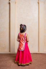 Adorn your little princess in this vibrant silk floral kurti and sharara set — perfect for festive occasions and traditional celebrations - Kirti Agarwal
