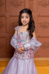 Beautiful Pink Sequin Embroidered Top With Detachable Sleeves And Flared Lehenga - Kirti Agarwal