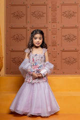 Beautiful Pink Sequin Embroidered Top With Detachable Sleeves And Flared Lehenga - Kirti Agarwal