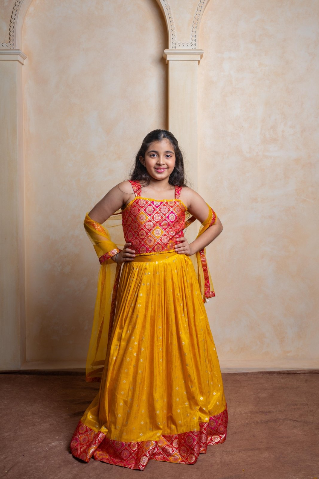 Brocade Top With Lehenga And Dupatta - Kirti Agarwal