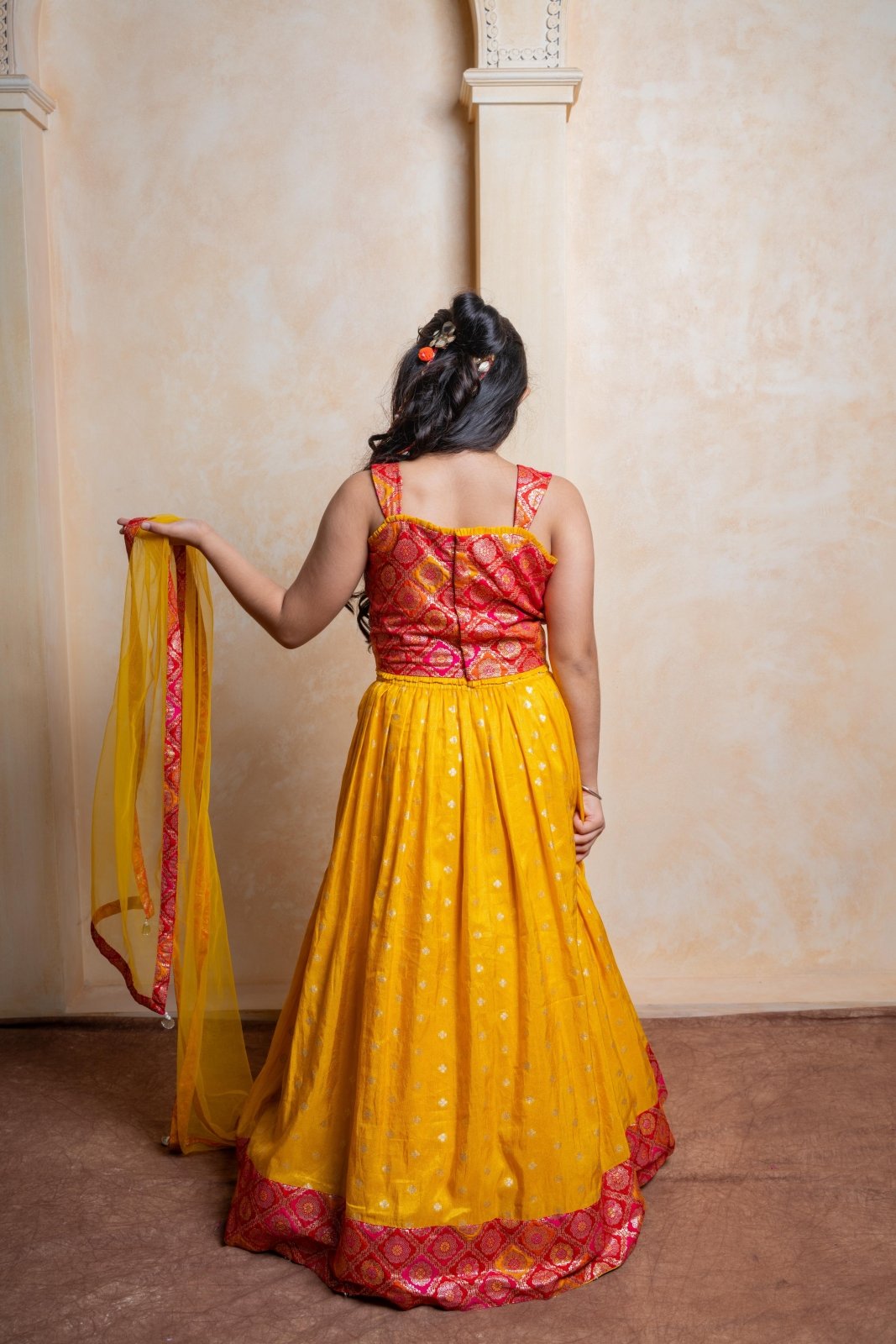 Brocade Top With Lehenga And Dupatta - Kirti Agarwal