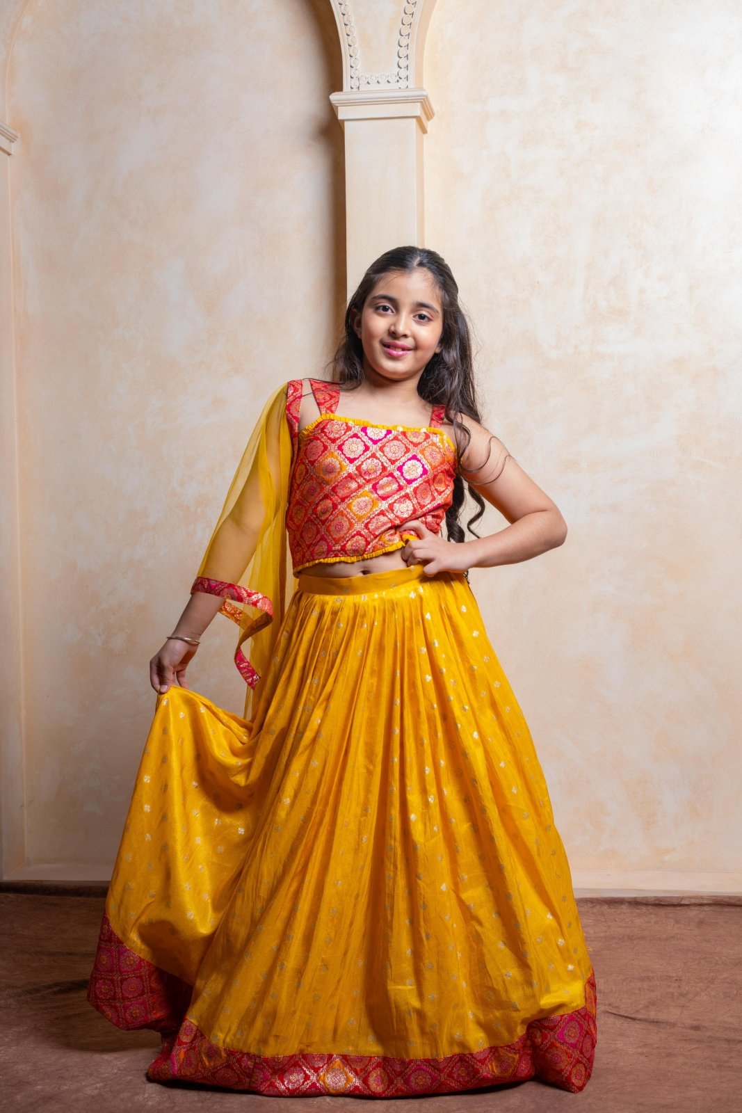 Brocade Top With Lehenga And Dupatta - Kirti Agarwal