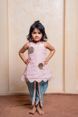 Charming crepe kurti with silk dhoti pants – a stylish and comfortable festive outfit for your little girl - Kirti Agarwal
