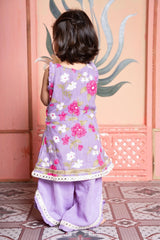 Charming lavender floral set with tassel kurti and flared pants—perfect for festive twirls! - Kirti Agarwal