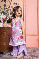 Charming lavender floral set with tassel kurti and flared pants—perfect for festive twirls! - Kirti Agarwal