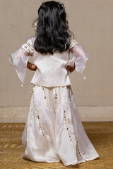 Chic and Elegant - white top with pants and Jacket - Kirti Agarwal