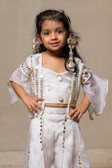 Chic and Elegant - white top with pants and Jacket - Kirti Agarwal