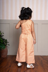 Chic and playful orange floral coord set for girls – comfort meets festive style - Kirti Agarwal