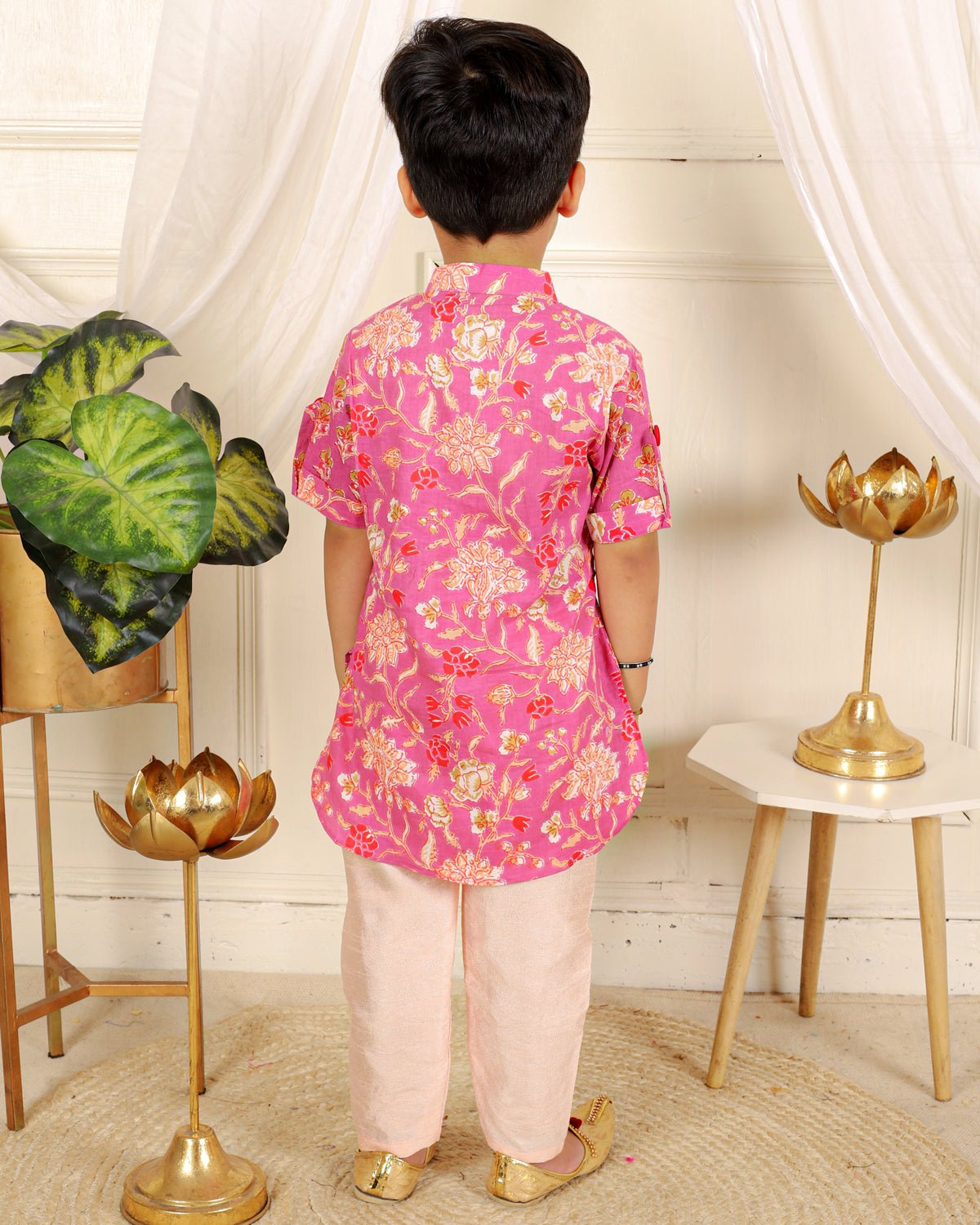 Cotton print jacket style kurta with pyjama - Kirti Agarwal