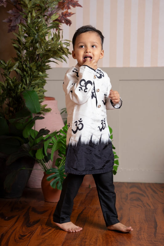 Dual Tone Printed Embellished Kurta And Pyjama - Kirti Agarwal