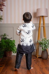 Dual Tone Printed Embellished Kurta And Pyjama - Kirti Agarwal