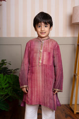 Elegant maroon - pink kurta set with golden detailing – perfect for festive celebrations. - Kirti Agarwal