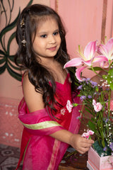 Elegant Pink and Lime Green Sharara Set for Girls – Perfect for Festive and Traditional Occasions. - Kirti Agarwal