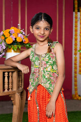 Embroidered Jacket - Style Blouse with Mirror Work and Vibrant Sharara Pants – Perfect for Weddings, Parties, and Festive Celebrations - Kirti Agarwal