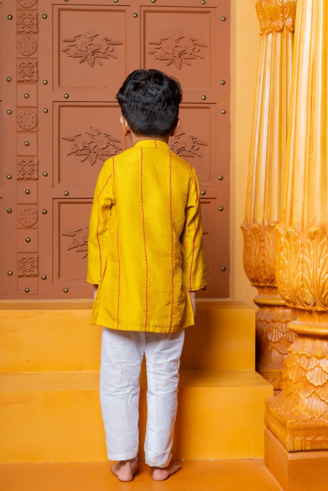 Faux Jacket Style Faux Mirror Embroidered Kurta And Pyjama - Kirti Agarwal