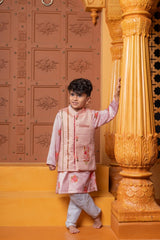  Floral Printed Kurta With Pocket - Detail Jacket And Pyjama - Kirti Agarwal