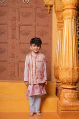  Floral Printed Kurta With Pocket - Detail Jacket And Pyjama - Kirti Agarwal