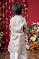 Graceful Grey Embroidered Kurta Set for Boys - Kirti Agarwal
