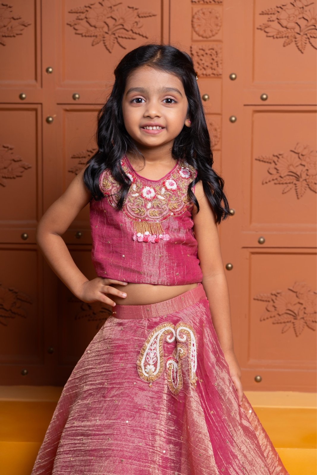 Handcrafted Tissue Silk lehenga choli – a perfect festive pick for your little princess! - Kirti Agarwal