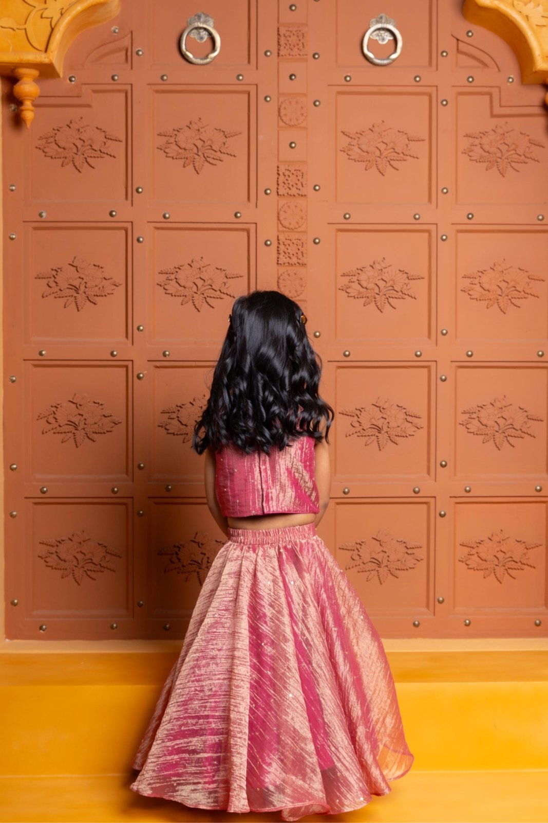 Handcrafted Tissue Silk lehenga choli – a perfect festive pick for your little princess! - Kirti Agarwal