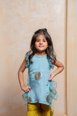 Let your little diva shine in this trendy crepe tunic and chiffon sharara set — a perfect pick for festive celebrations and special occasions - Kirti Agarwal