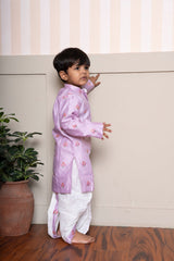 Let your little one shine in this charming Lavender kurta with dhoti – where tradition meets cuteness! - Kirti Agarwal