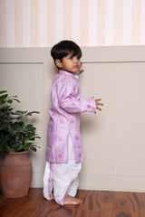 Let your little one shine in this charming Lavender kurta with dhoti – where tradition meets cuteness! - Kirti Agarwal