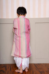 Multicolor Crush Tissue Kurta With Dhoti - Kirti Agarwal