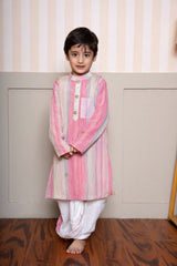 Multicolor Crush Tissue Kurta With Dhoti - Kirti Agarwal