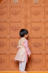 Pink Ombre Kurta With Off White Pyjama - Kirti Agarwal