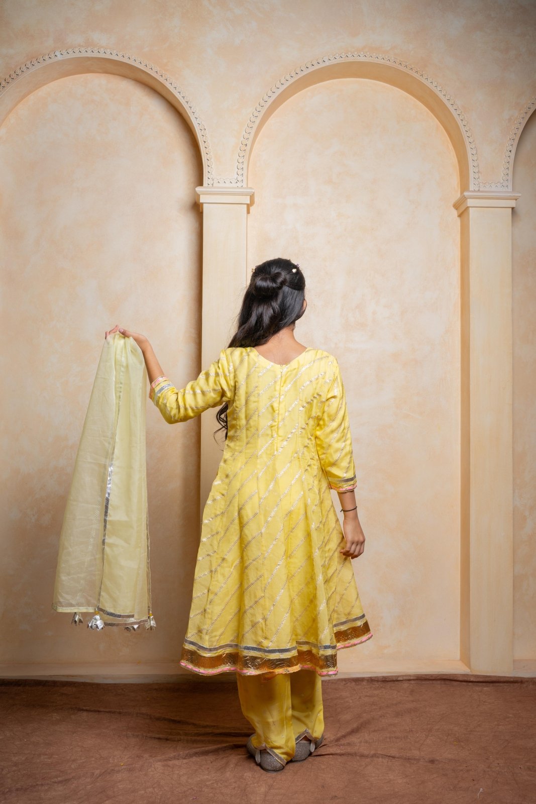 Radiant yellow Anarkali set – a festive - ready ethnic ensemble for your little sunshine - Kirti Agarwal
