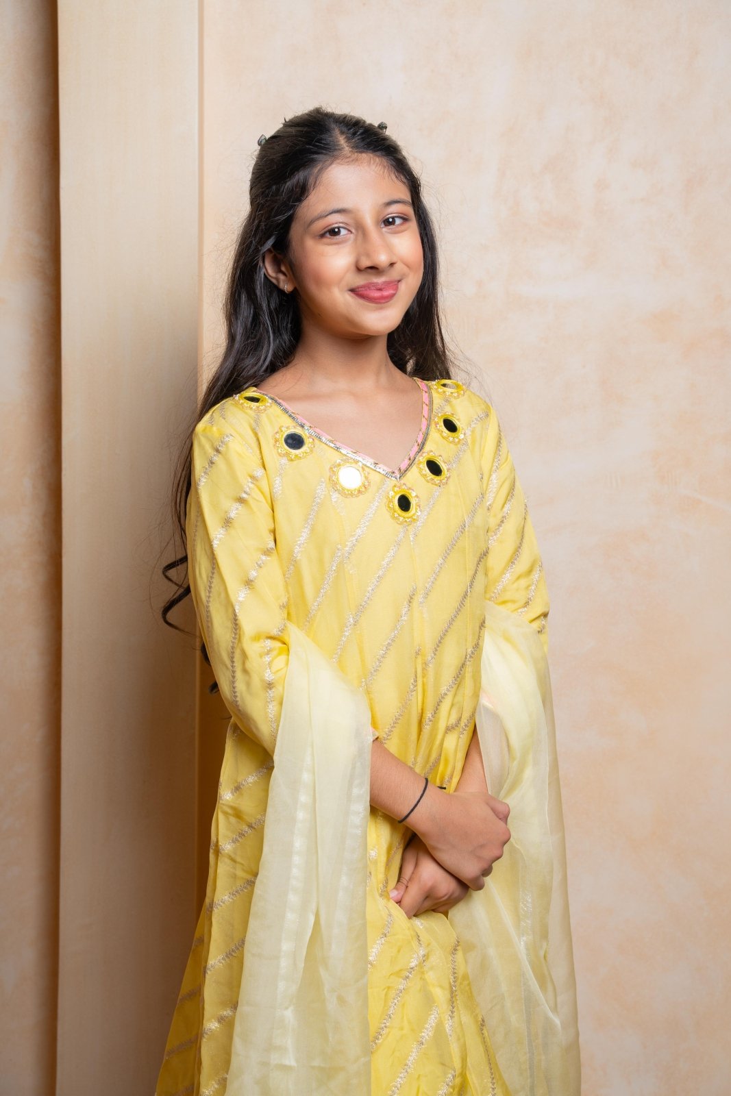 Radiant yellow Anarkali set – a festive - ready ethnic ensemble for your little sunshine - Kirti Agarwal