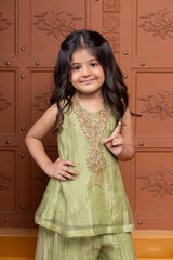 Shimmery Embroidered Sleeveless Kurti With Shimmery Palazzo - Kirti Agarwal