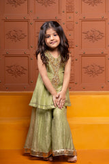 Shimmery Embroidered Sleeveless Kurti With Shimmery Palazzo - Kirti Agarwal