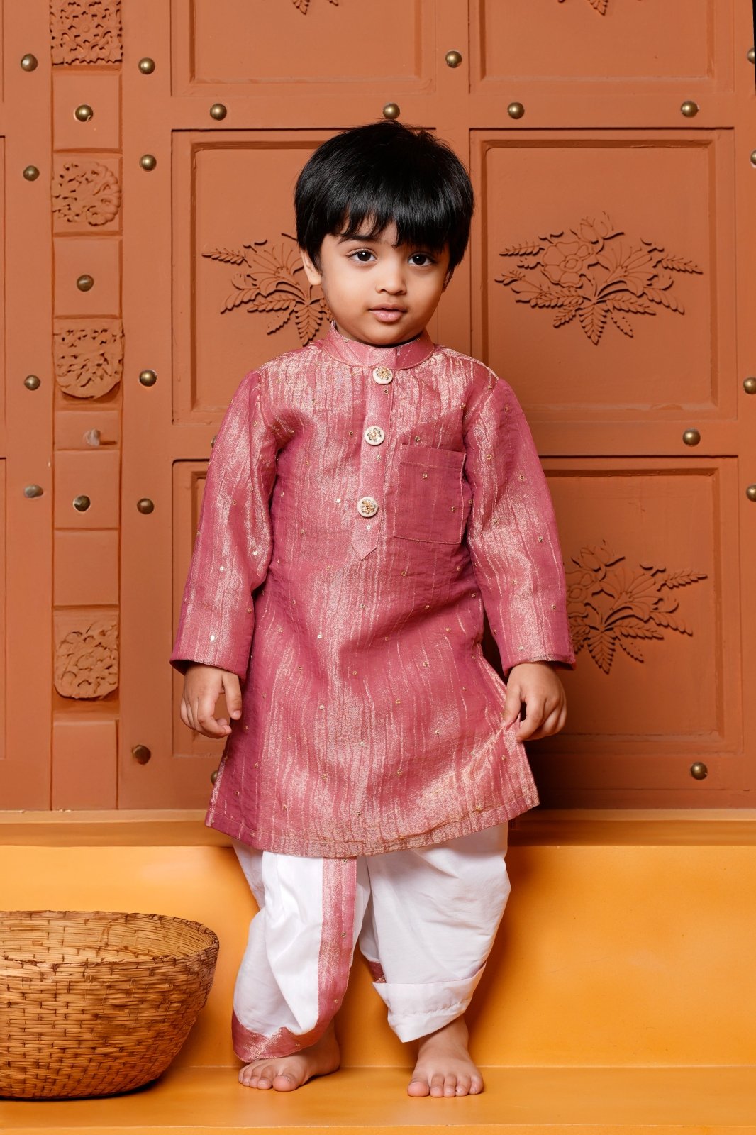 Shimmery Maroon Sequin Embroidered Ethnic Kurta With Pyjama - Kirti Agarwal