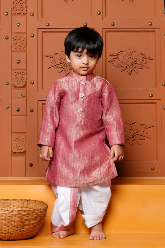 Shimmery Maroon Sequin Embroidered Ethnic Kurta With Pyjama - Kirti Agarwal