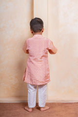 Shimmery Pocket Square Detailed Silk Kurta With Pyjama - Kirti Agarwal