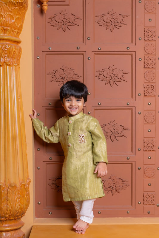 Shimmery Sequin Embroidered Ethnic Kurta With Pyjama - Kirti Agarwal